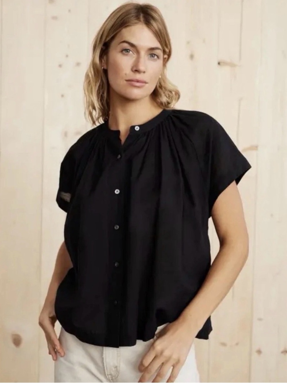 Jenni Kayne Black Willow Blouse Front Button